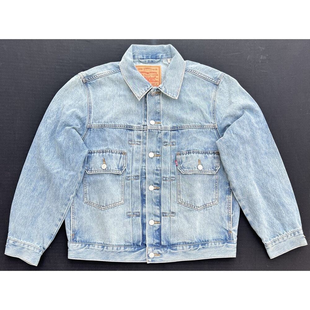 LEVI'S Type 2 Denim Trucker Oversized Jacket Washed Blue Men's Size Large